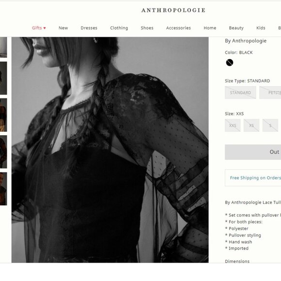 Anthropologie Tops - NEW Anthropologie Whimsigoth Black Tulle Sheer Button Down Tunic Top Boho Dress